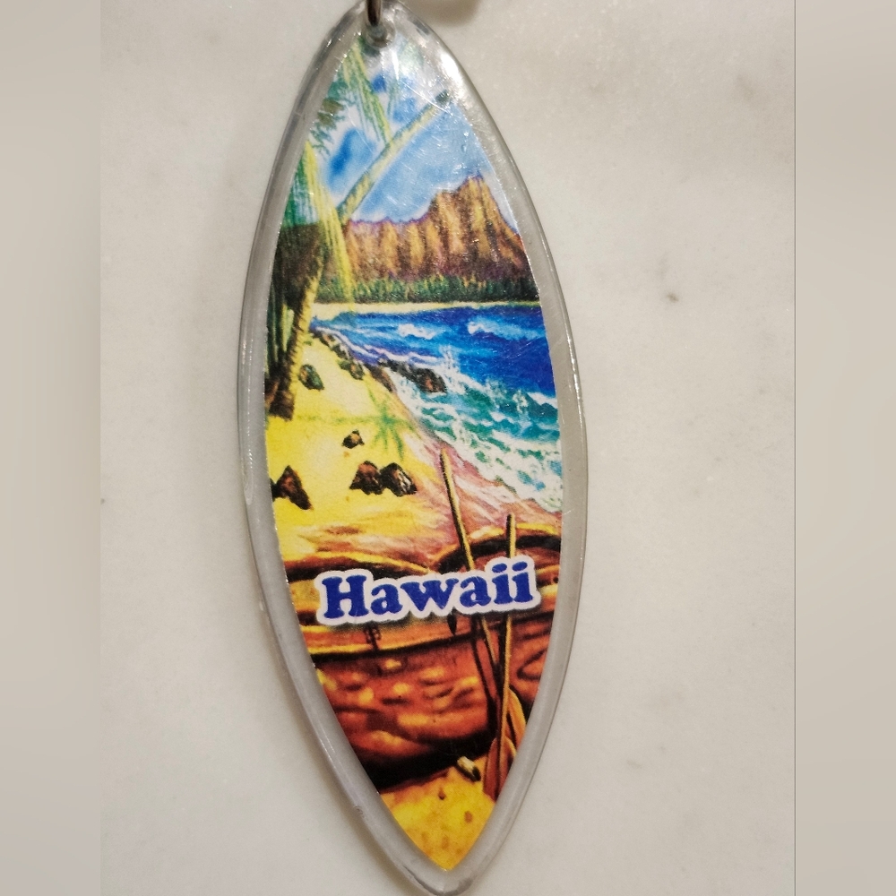 Hawaii Surfboard Coluful Keychain New
